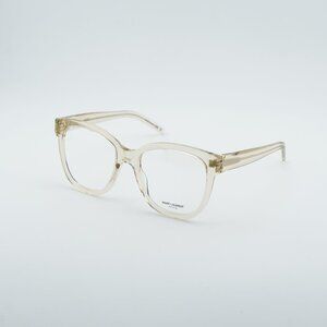 Saint Laurent SLM97 009 Eyeglasses Transparent Yellow 54mm Square Frame